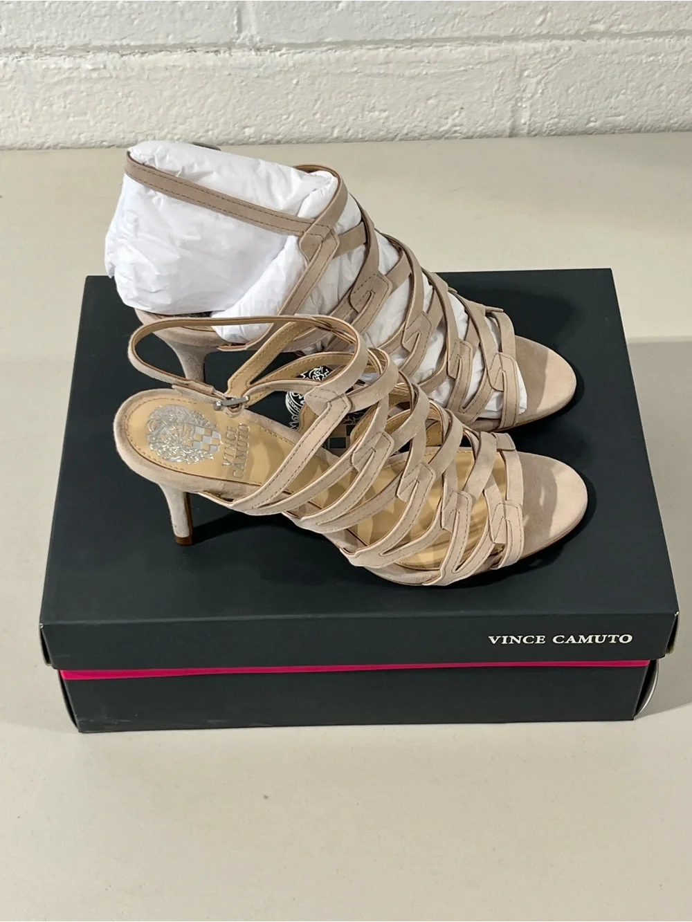 Vince Camuto Nude Strappy High-Heel Sandals